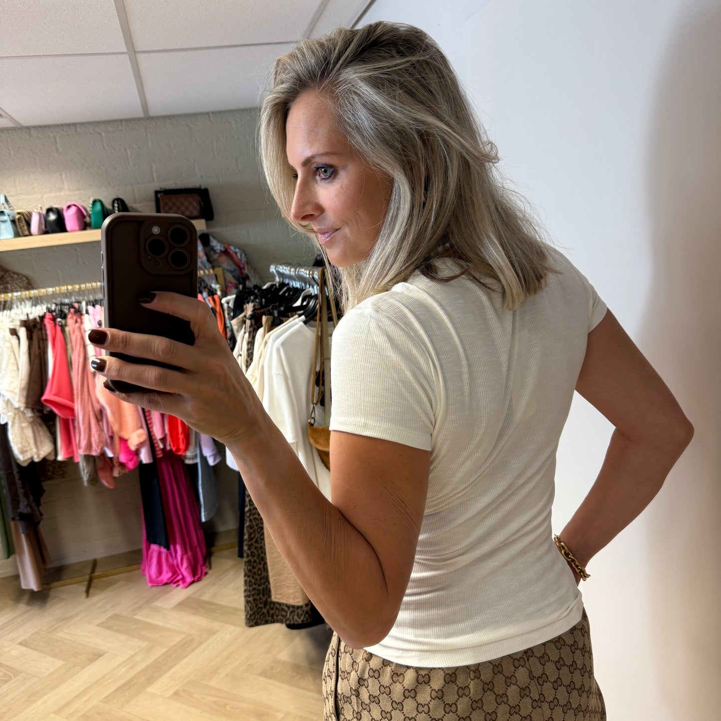 T-shirt Basic Viscose Molly Crème