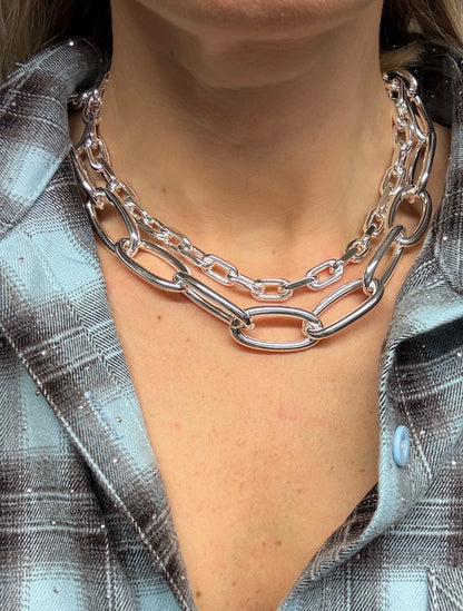 Ketting Chain Big Zilver
