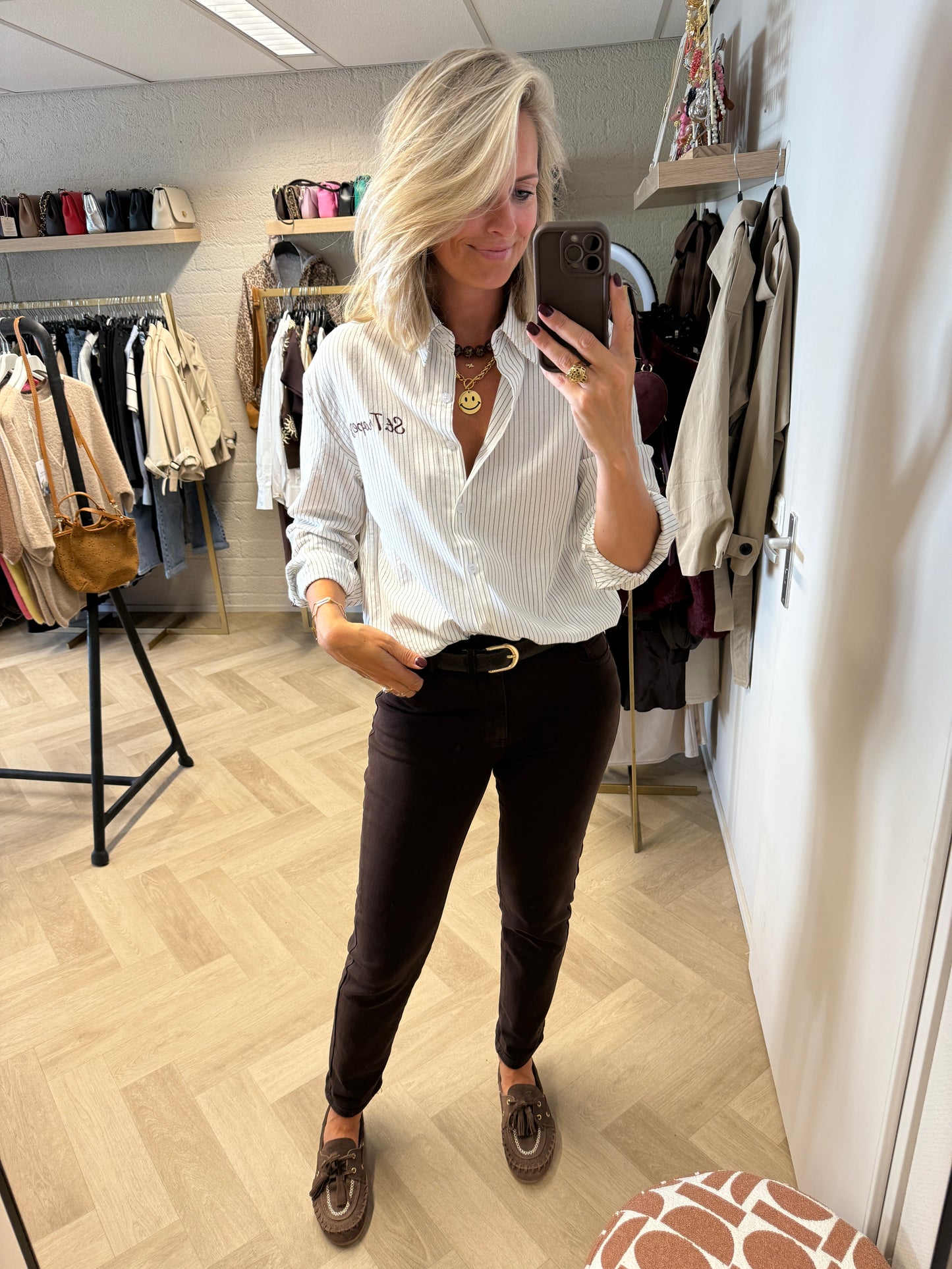 Jeans Eva Mom Fit Choco Bruin