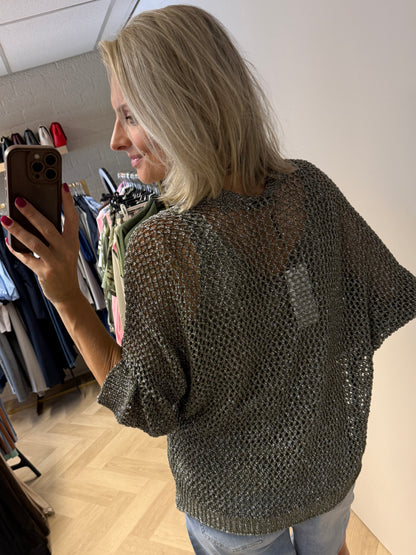 Twin-Set Armygroen Lurex Zilver