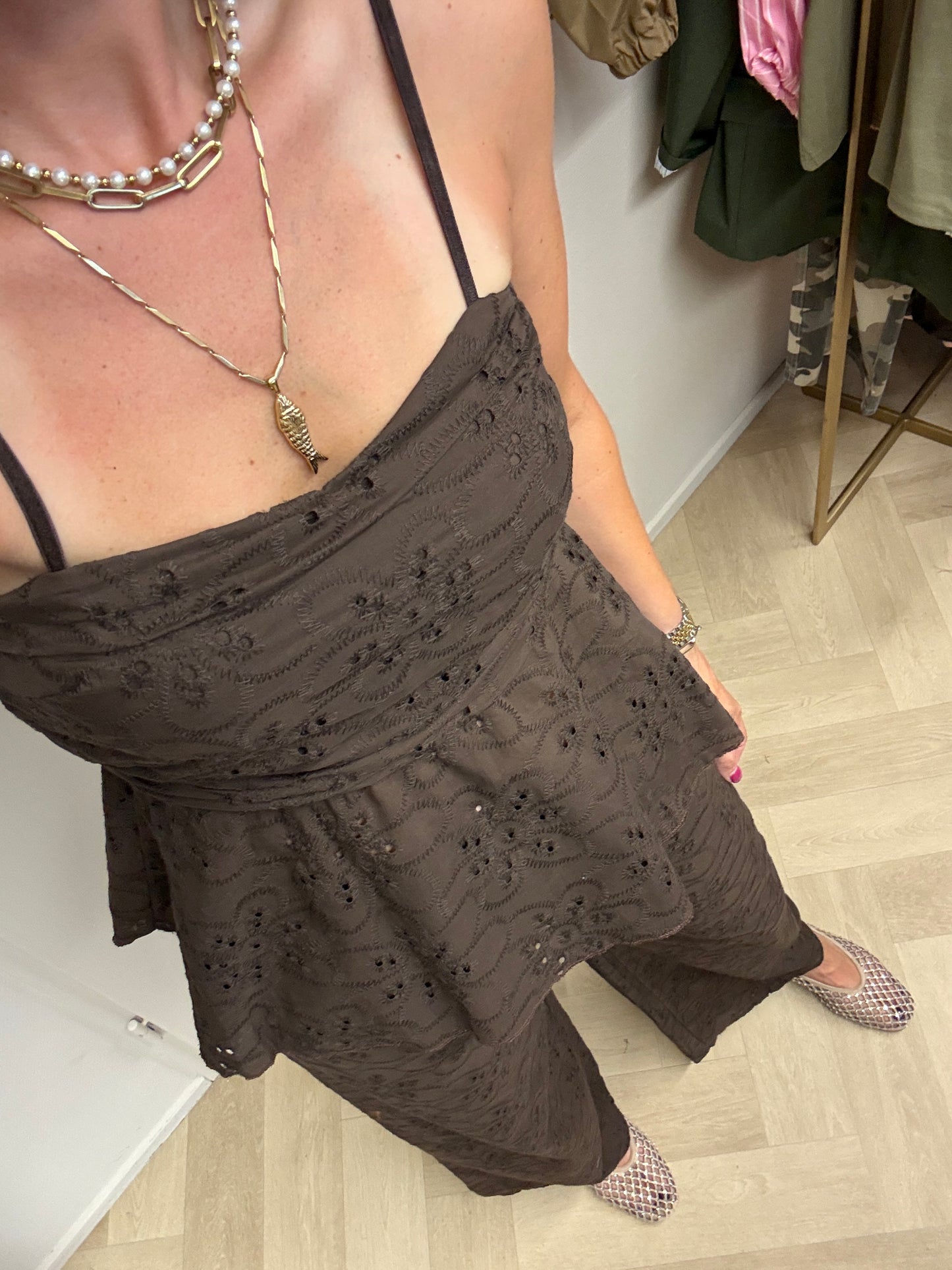 Co Ord Set Broderie Marije Choco
