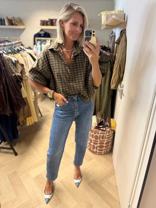 Blouse Mila Ruit Ballonmouwen