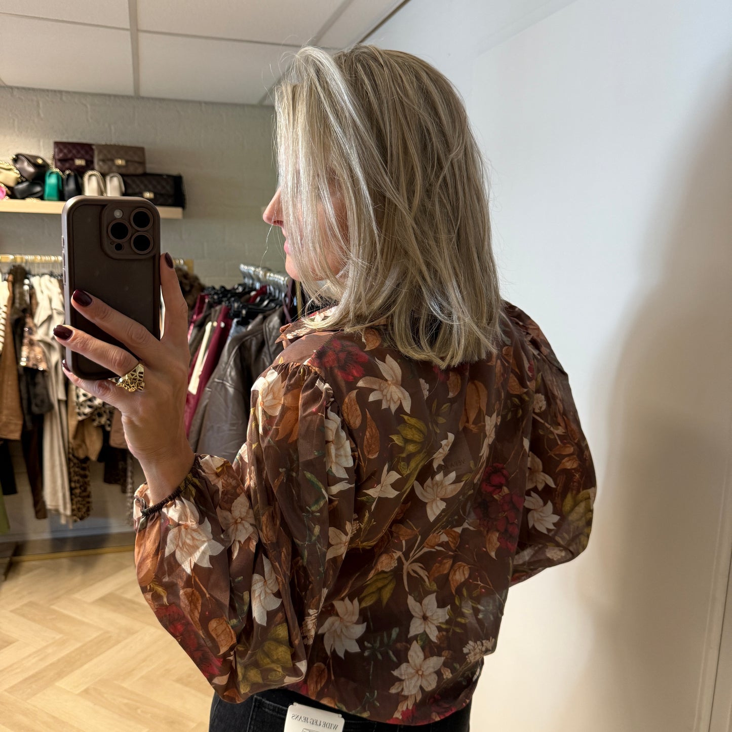 Blouse Georgina Flowers Bruin