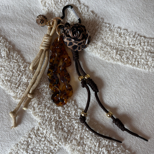 Bag Charm Leopard Bruin Zwart