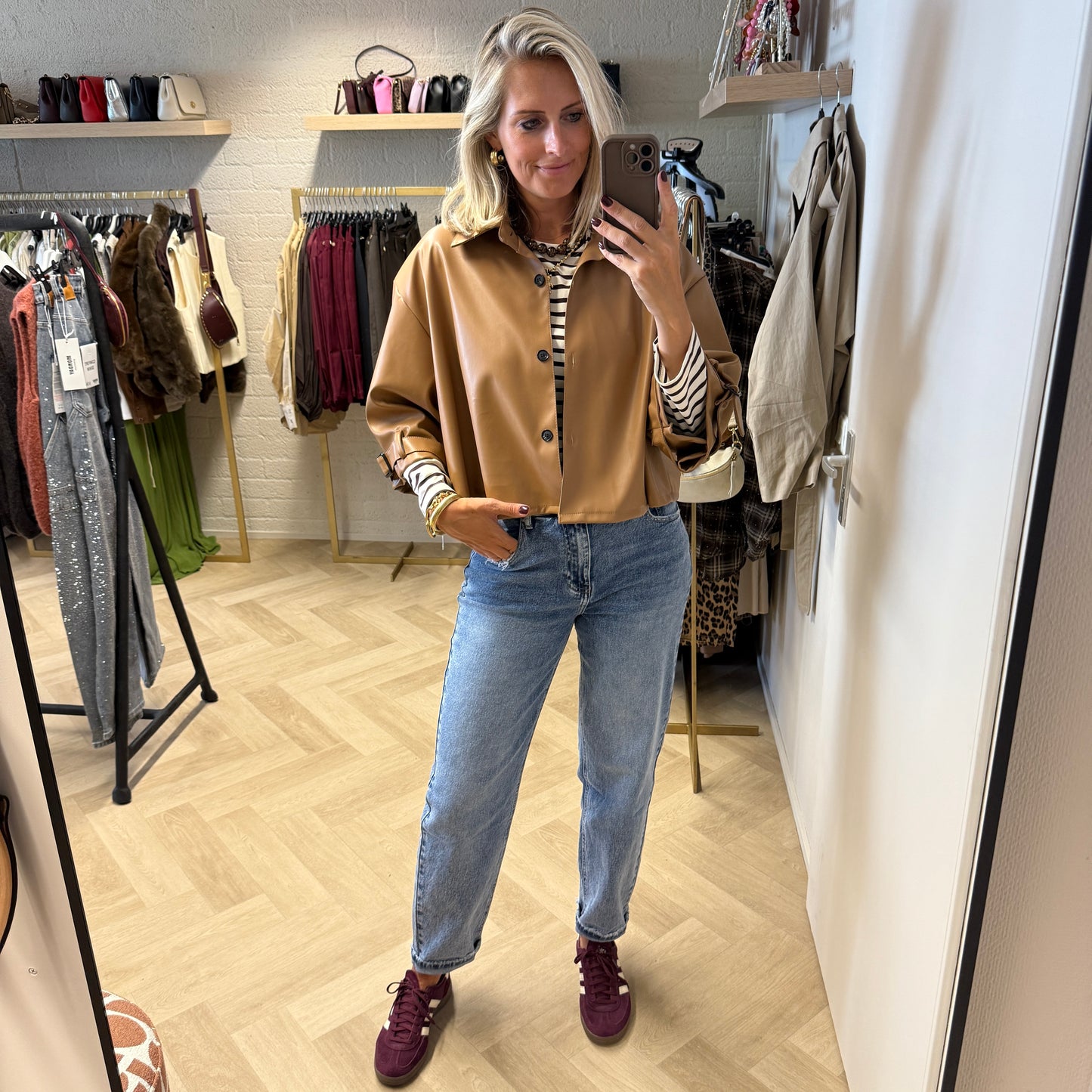 PU Trenchcoat Stevie Cape Camel