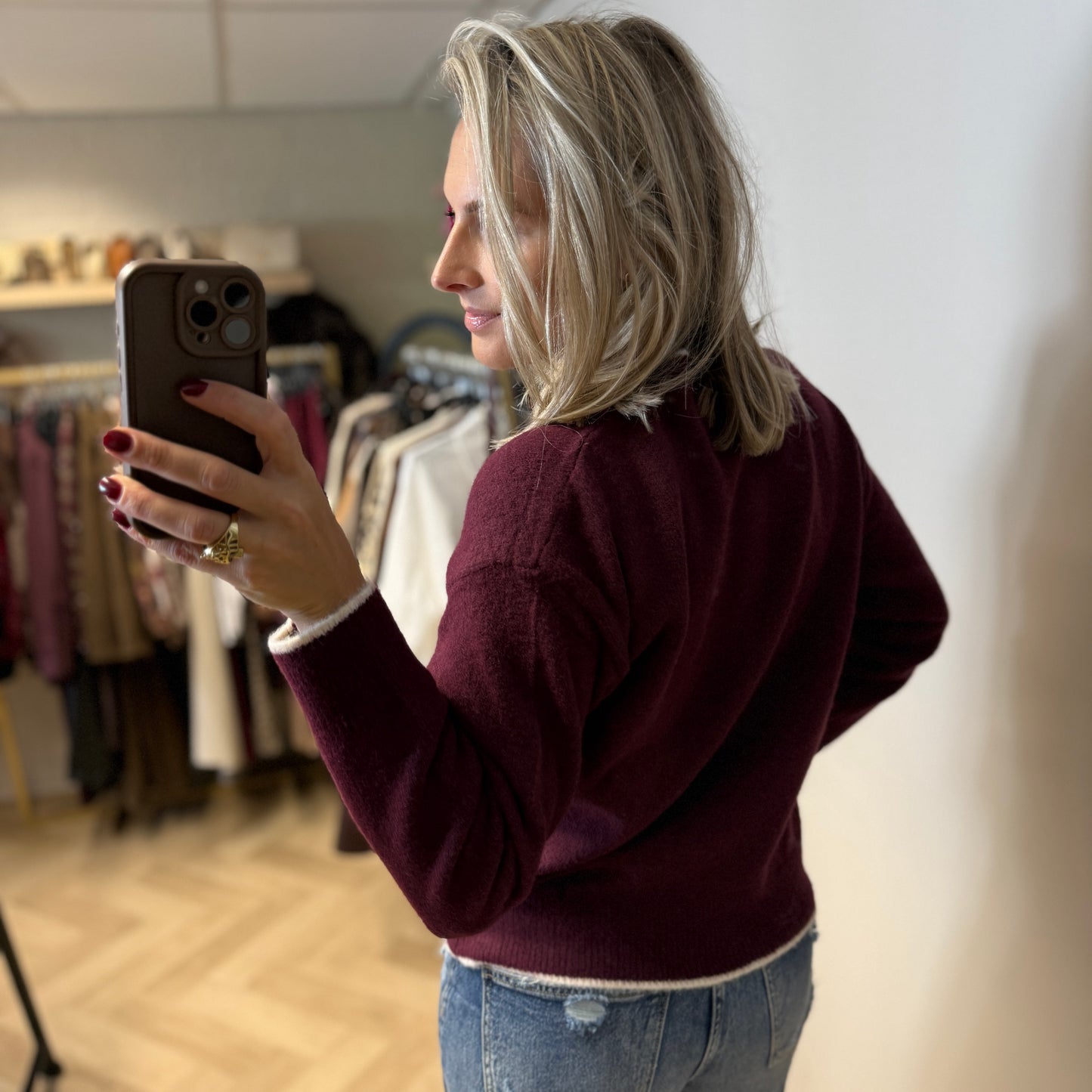 Trui Mary OhLaLa Burgundy