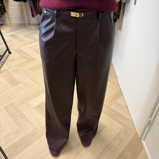 Pantalon Farah Pu Leather Choco Bruin