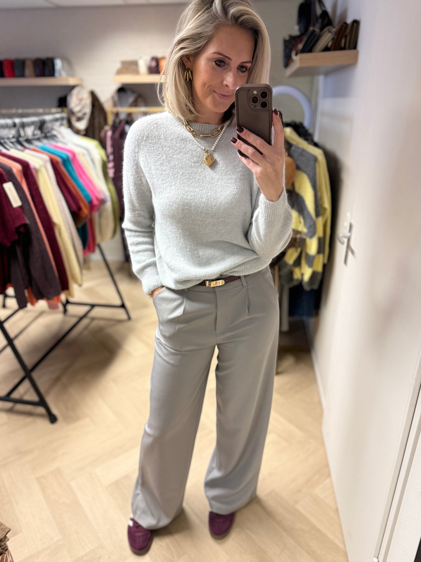 Pantalon Farah Lichtgrijs