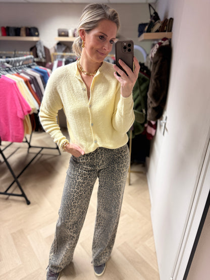 Vest Claudia Lange Mouw Alpaca Zachtgeel