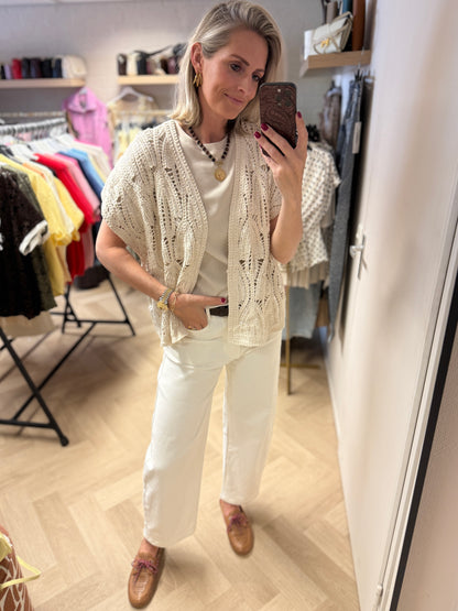 Vest Elize Crochet Beige