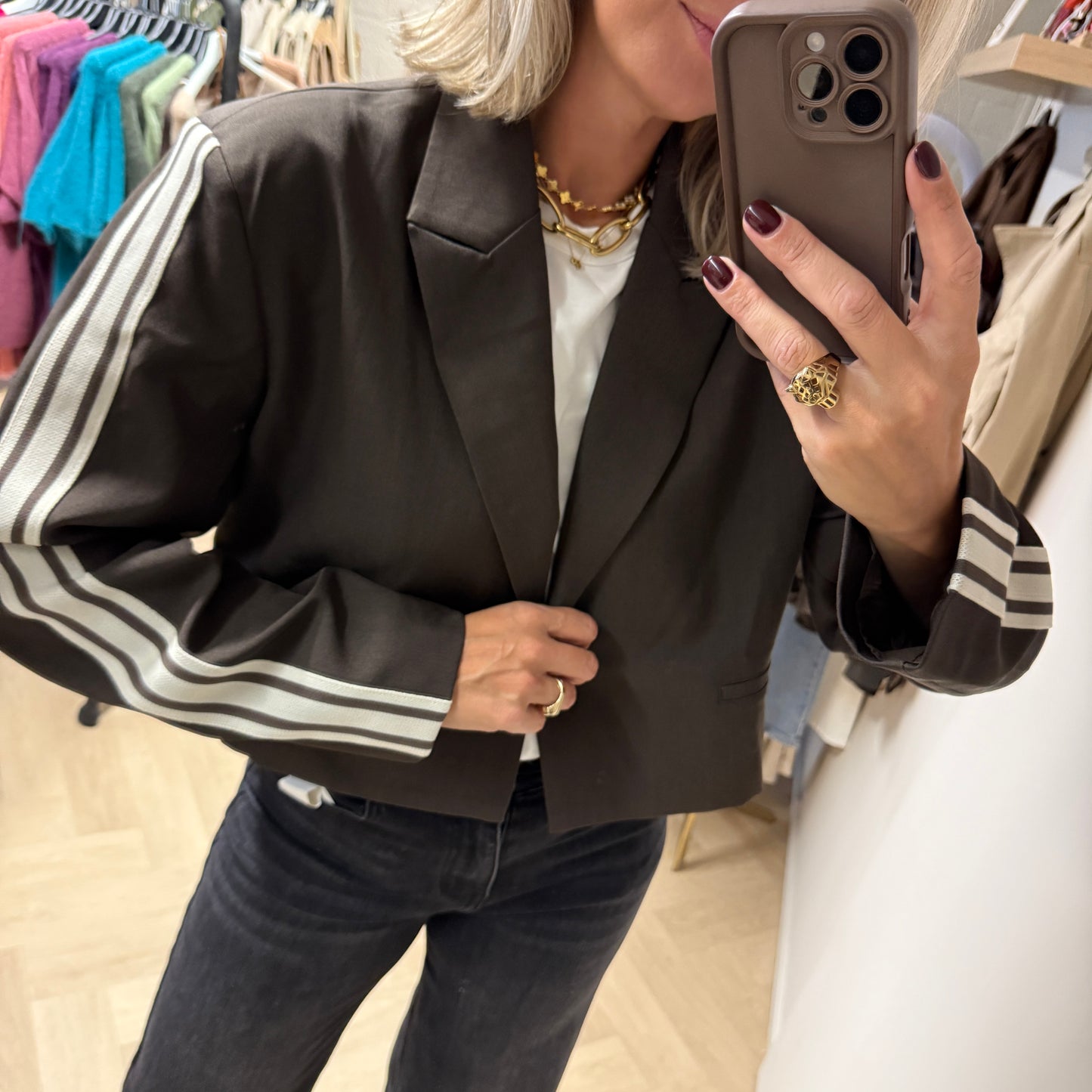 Blazer Cropped Nina Streep Choco
