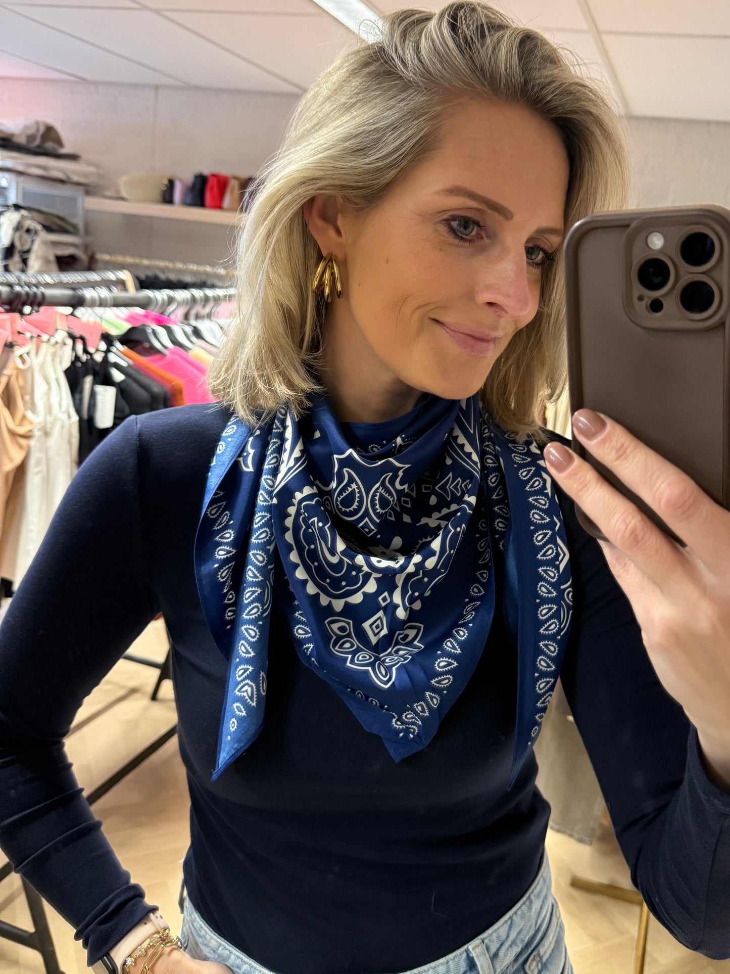 Sjaal Silka Driehoek Bandana Blauw