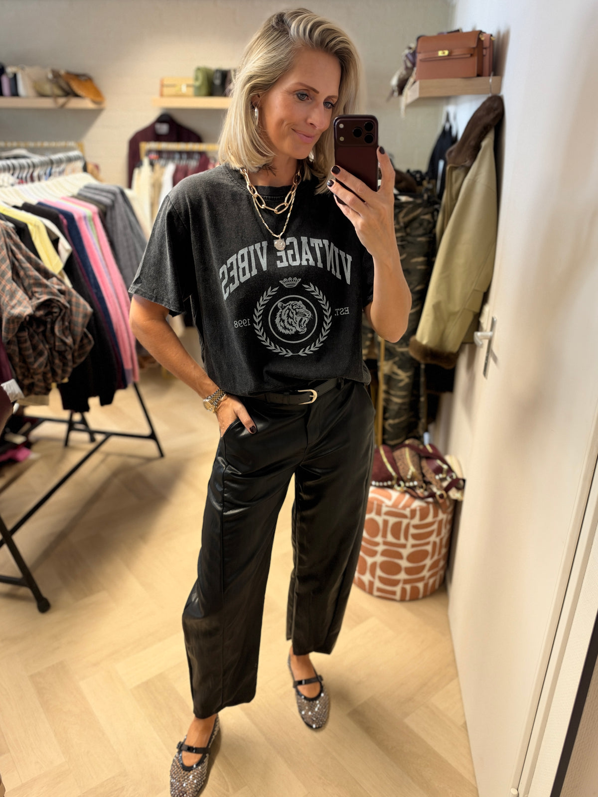 T-Shirt Julia Vintage Zwart