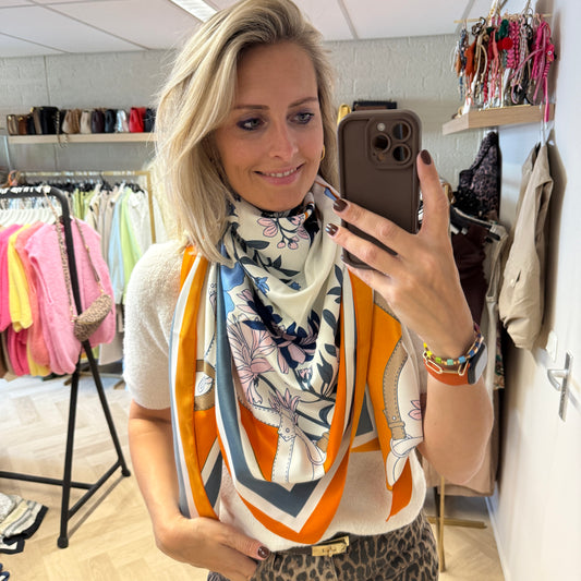 Sjaal Silka Large Belts Oranje