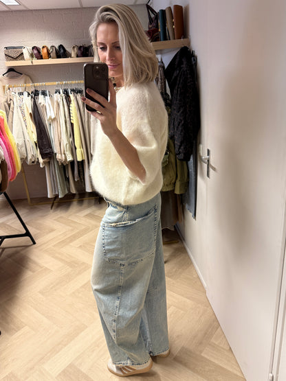 Jeans QH Side Pockets Denim Beige