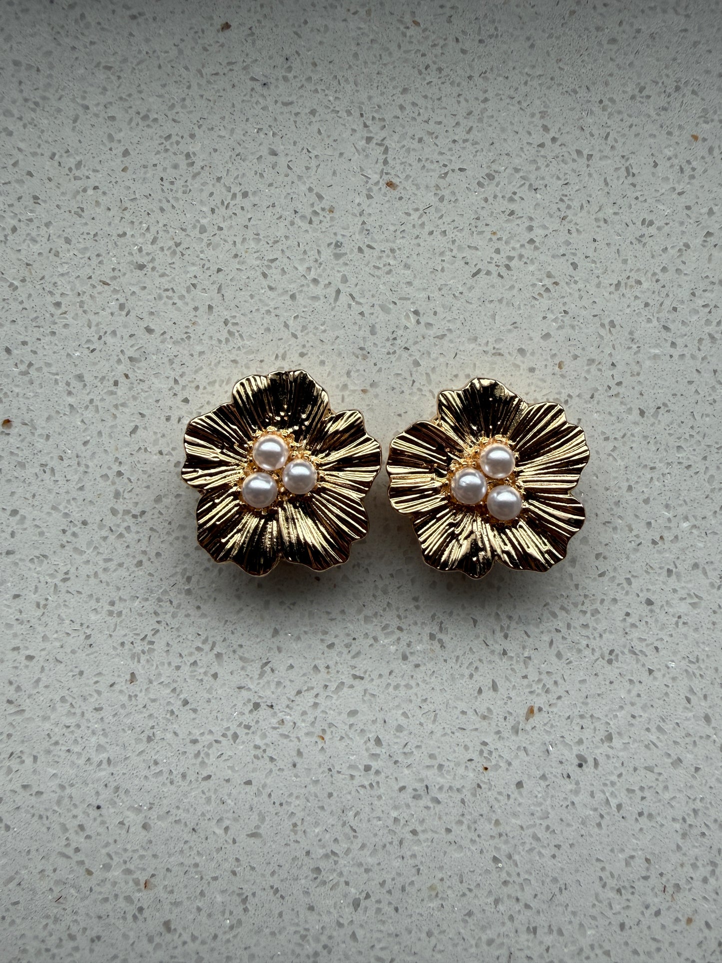 Button Cover Set Flower Parel Goud