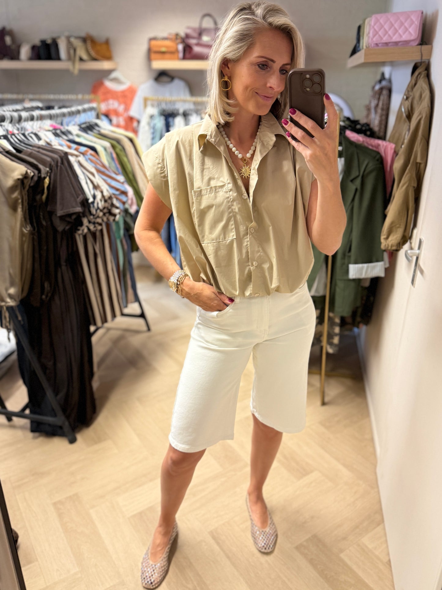 Blouse Eva Pof Elastiek Beige