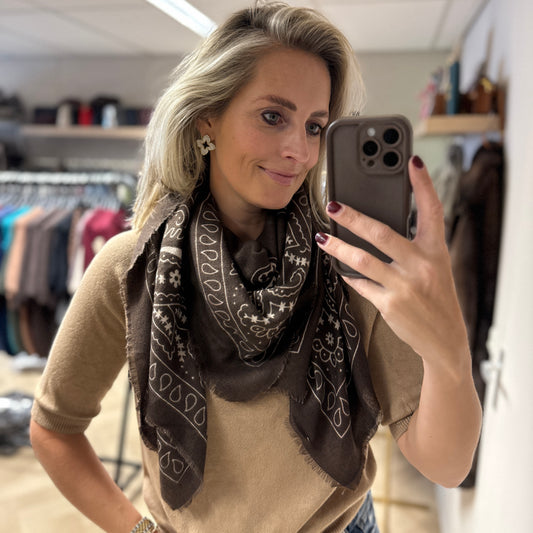 Sjaal Paisley Choco Bruin