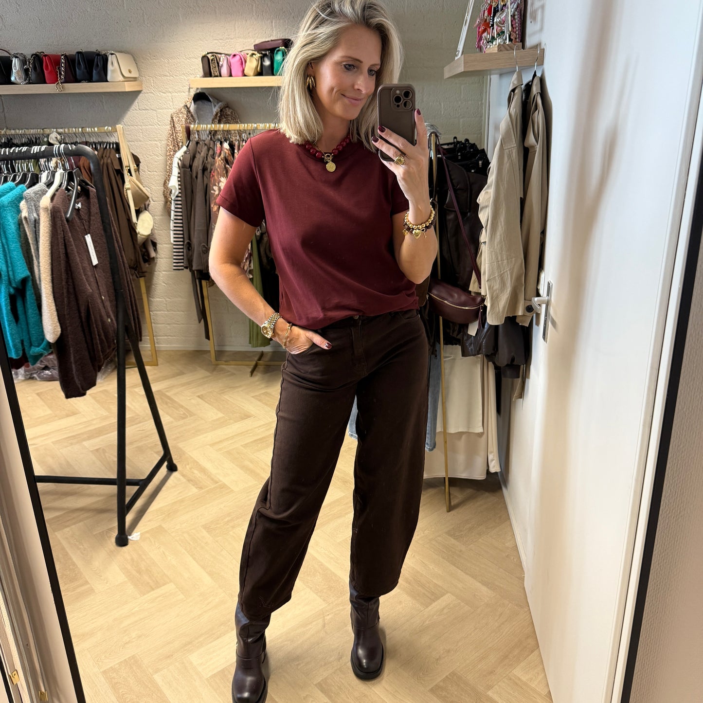 T-shirt Basis Bordeaux