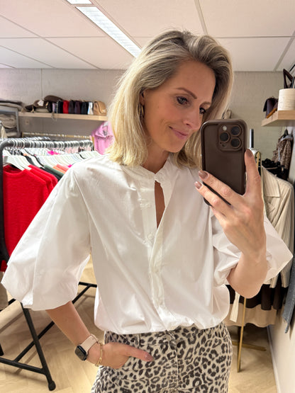 Blouse Fenna KM Pofmouw Wit
