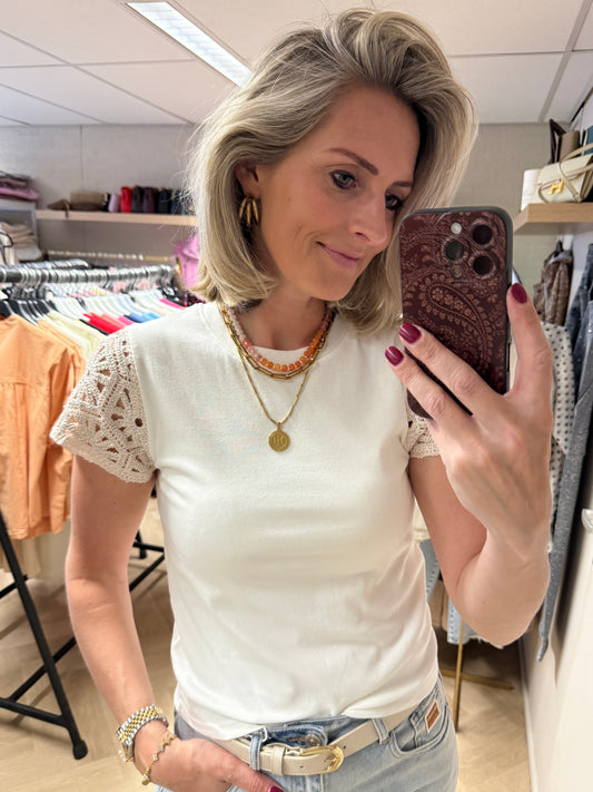 T Shirt Semmy Crochet Mouwen