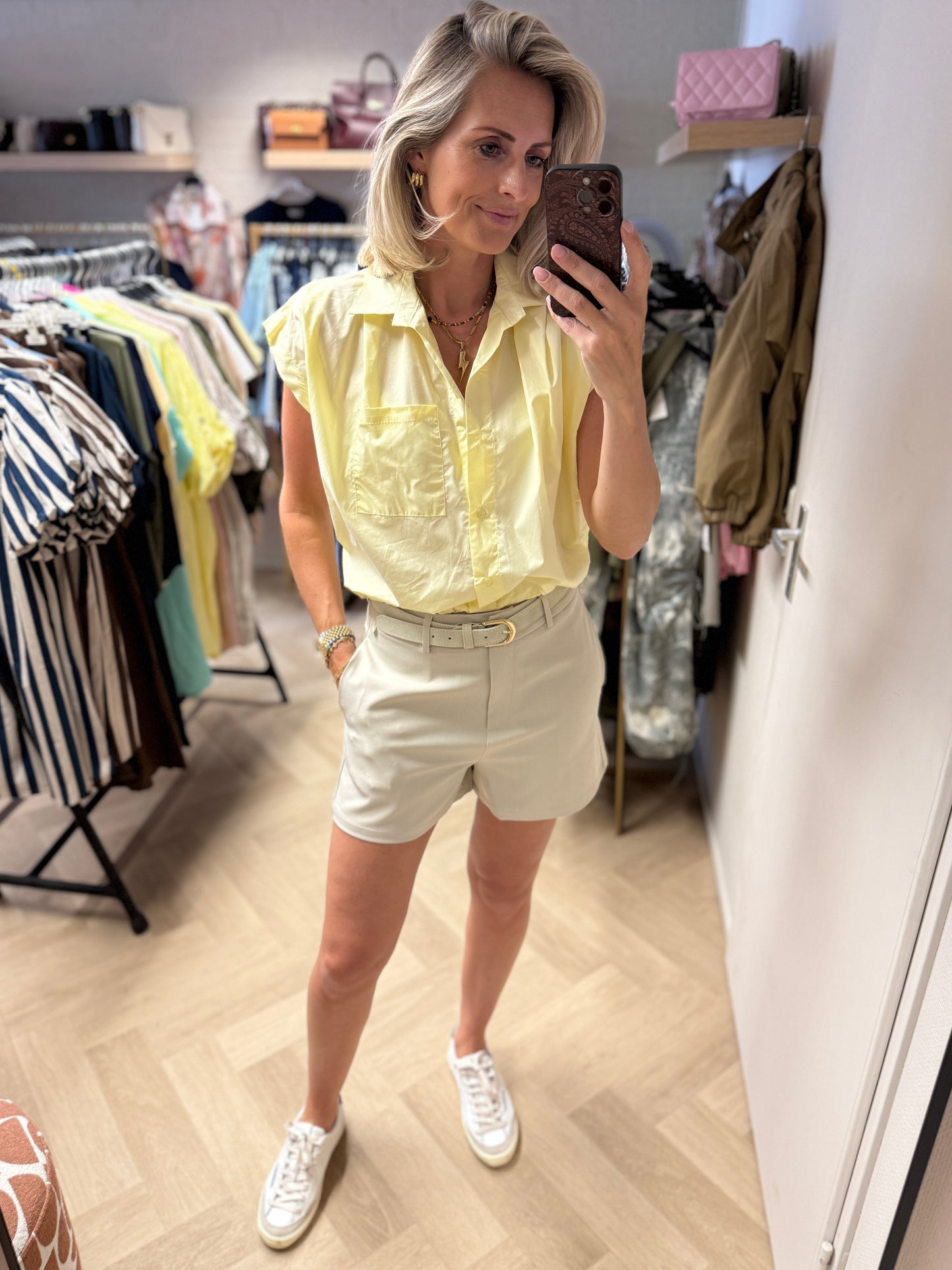 Blouse Evi Pof Elastiek Zachtgeel