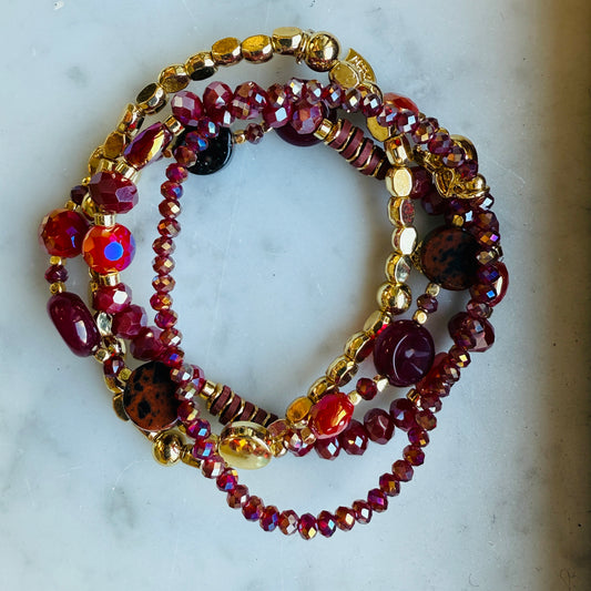 Armband Set Cannes Burgundy