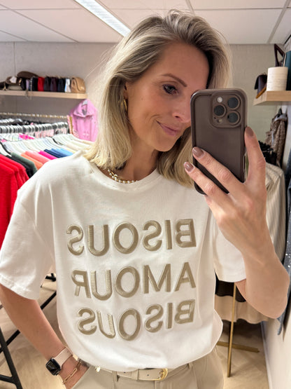 Shirt Bisous Wit Beige