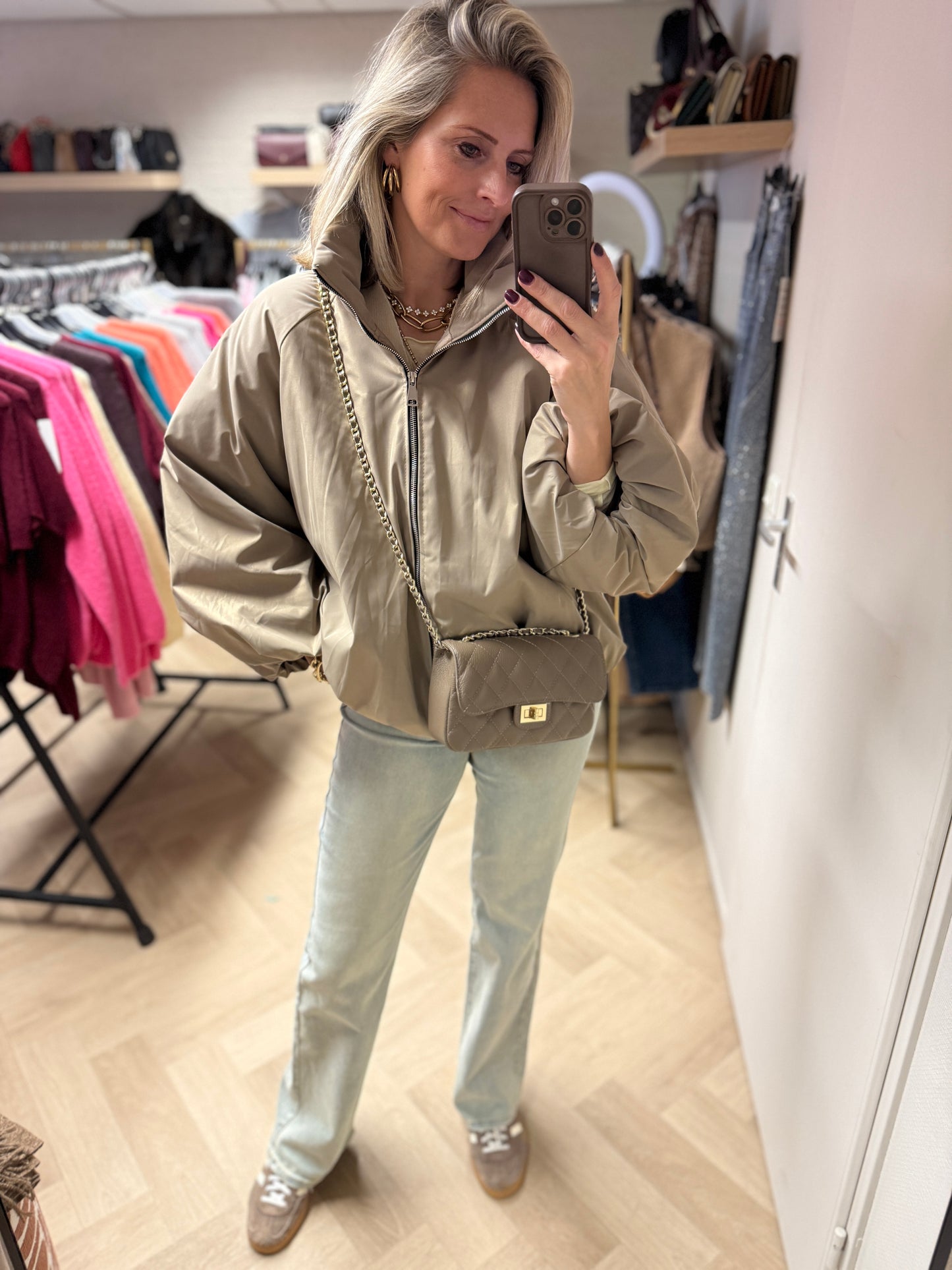 Jas Fabienne Pof Gevoerd Beige