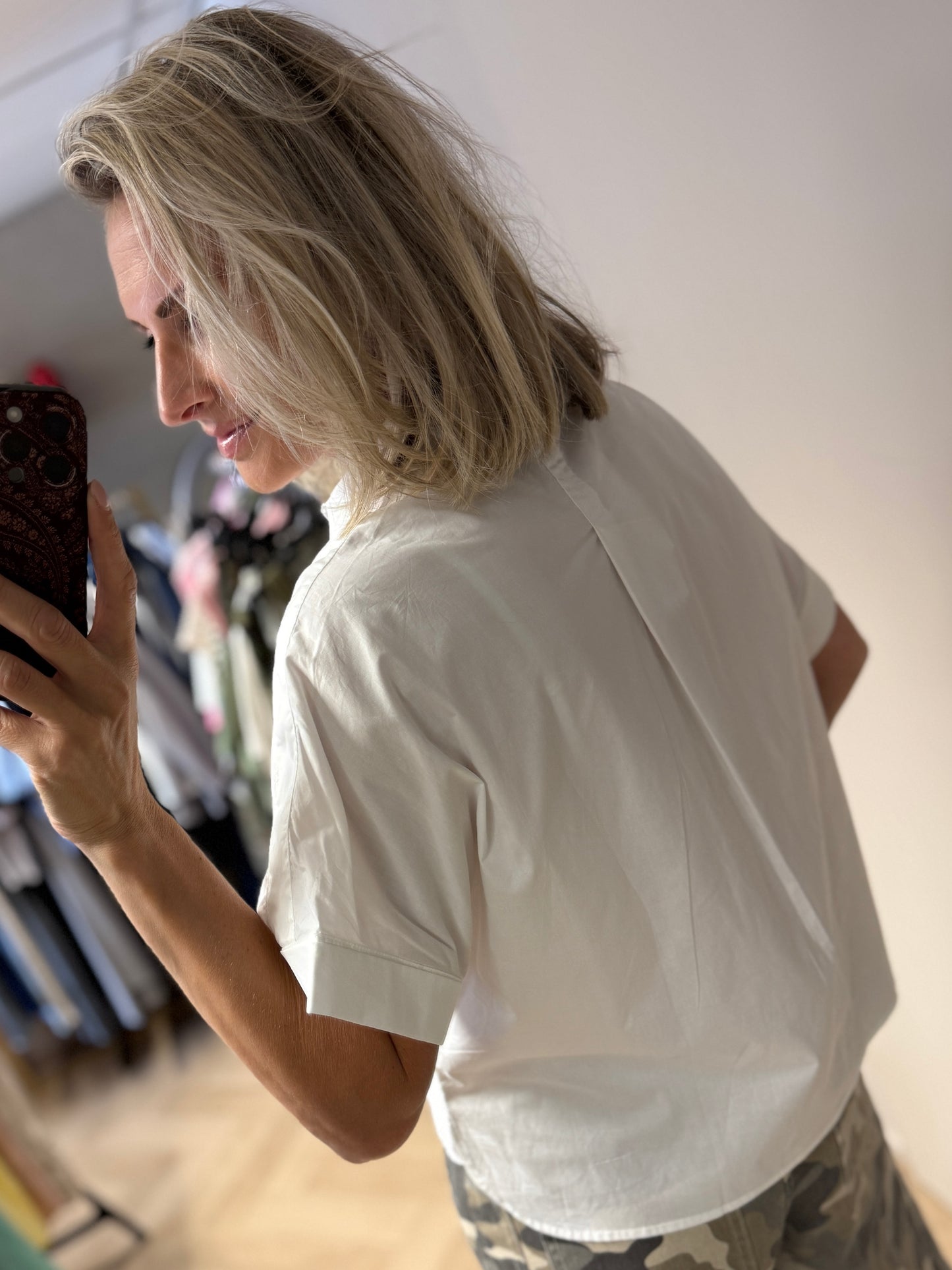 Blouse Els Oversized Cropped Wit