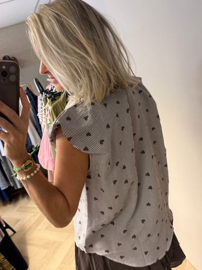 Blouse Jill Streep Hartjes Bruin