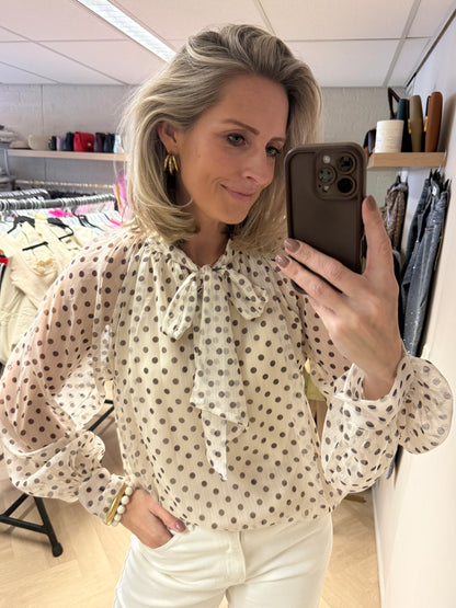 Blouse Jill Polkadot Ecru Bruin