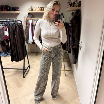 Colletje Ans Rib Beige