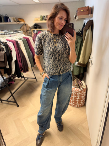 Trui Cindy Leopard Zwart Beige