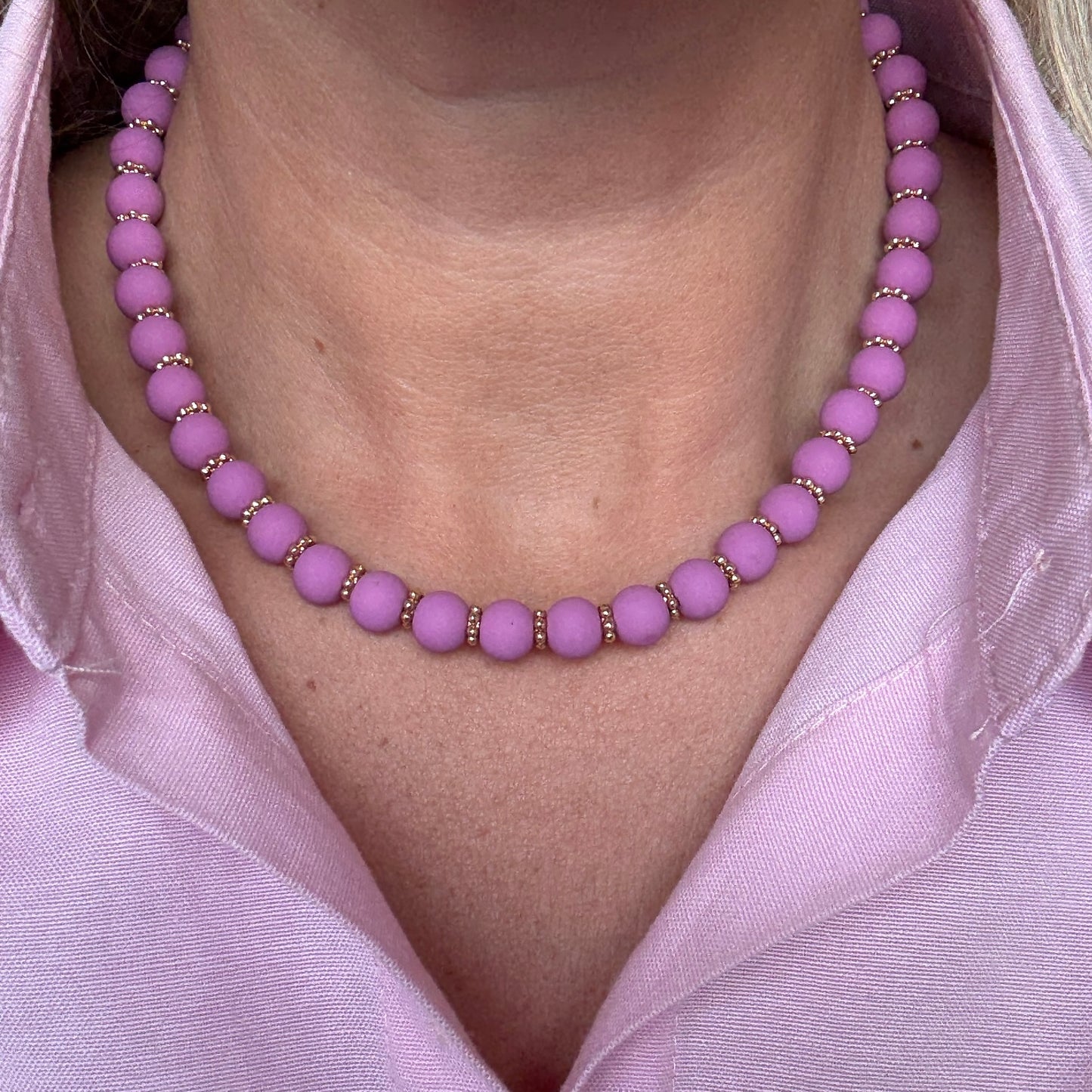 Ketting Moise Paars Goud