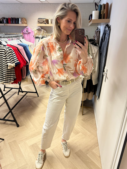 Blouse Georgia Flower Beige