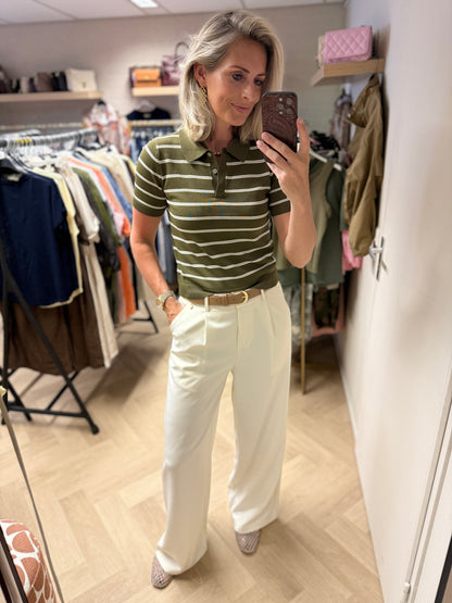 Polo Macy Streep Armygroen