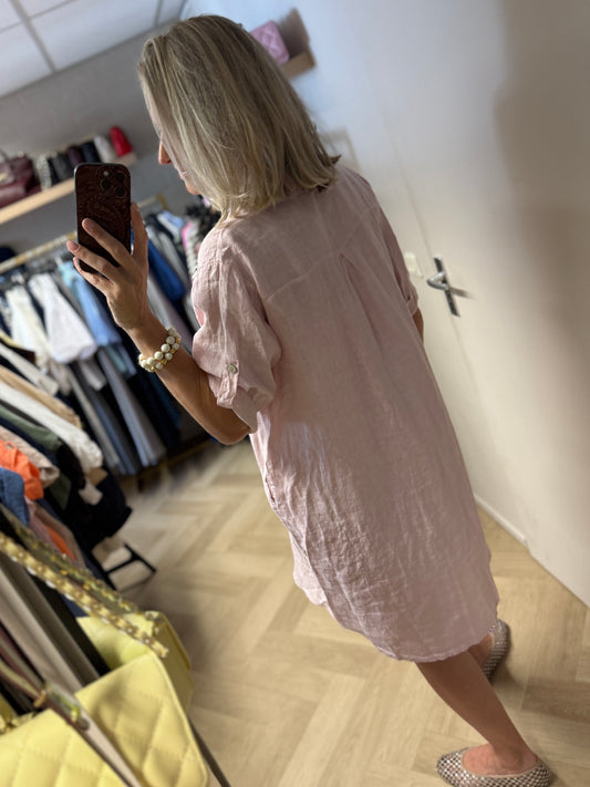 Blouse Jurk Puro Linnen Roze
