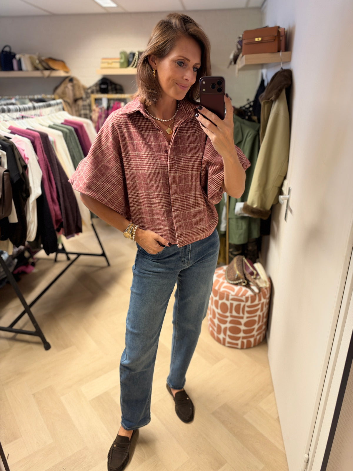 Blouse Mila Ruit Rood