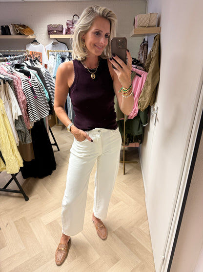 Top Daisy Round Neck Plum