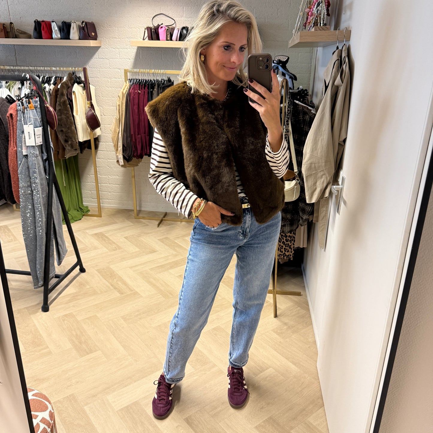 Vest Maxine Faux Fur Coffee