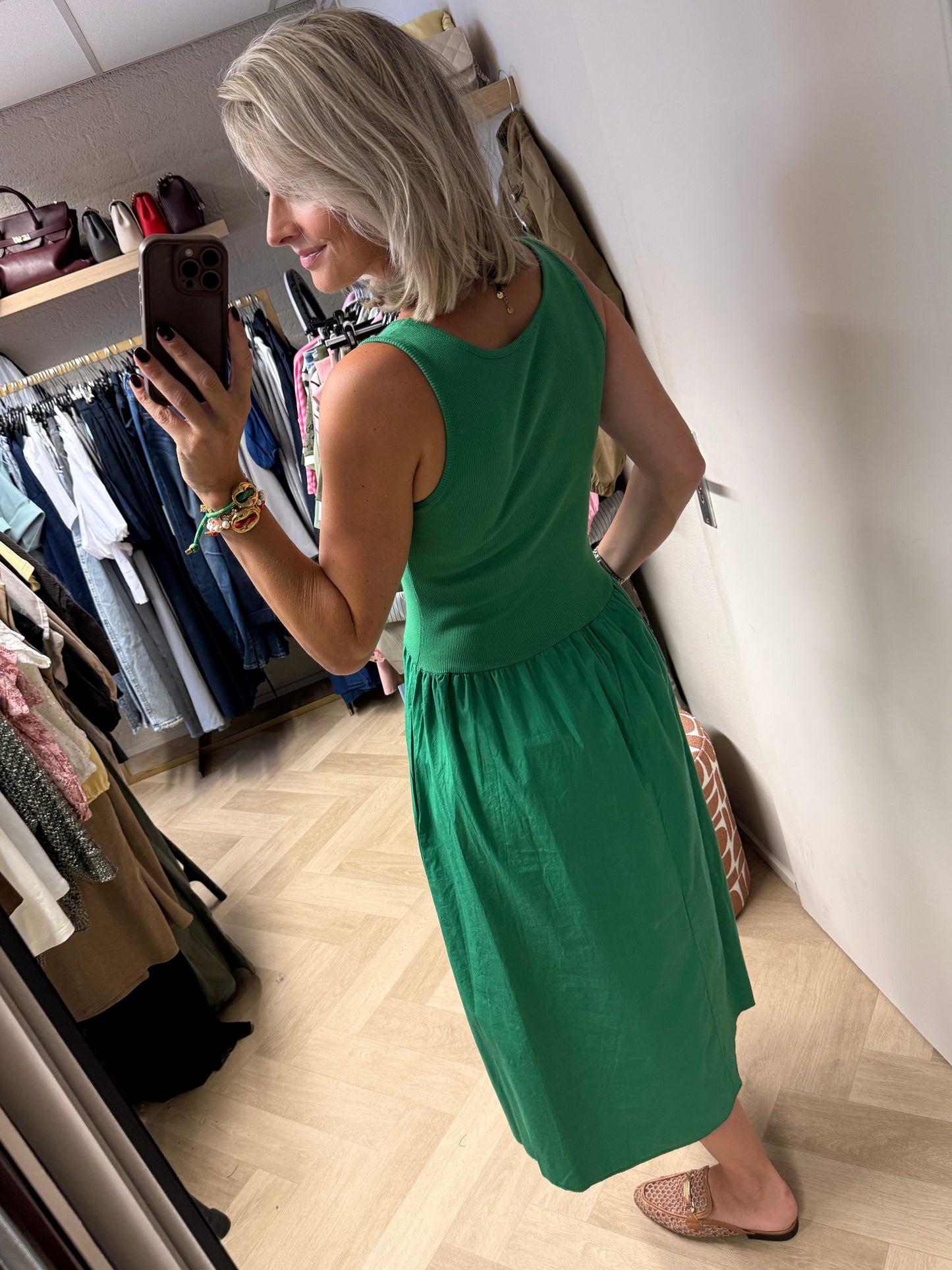 Jurk Katy Katoen Topdress Groen