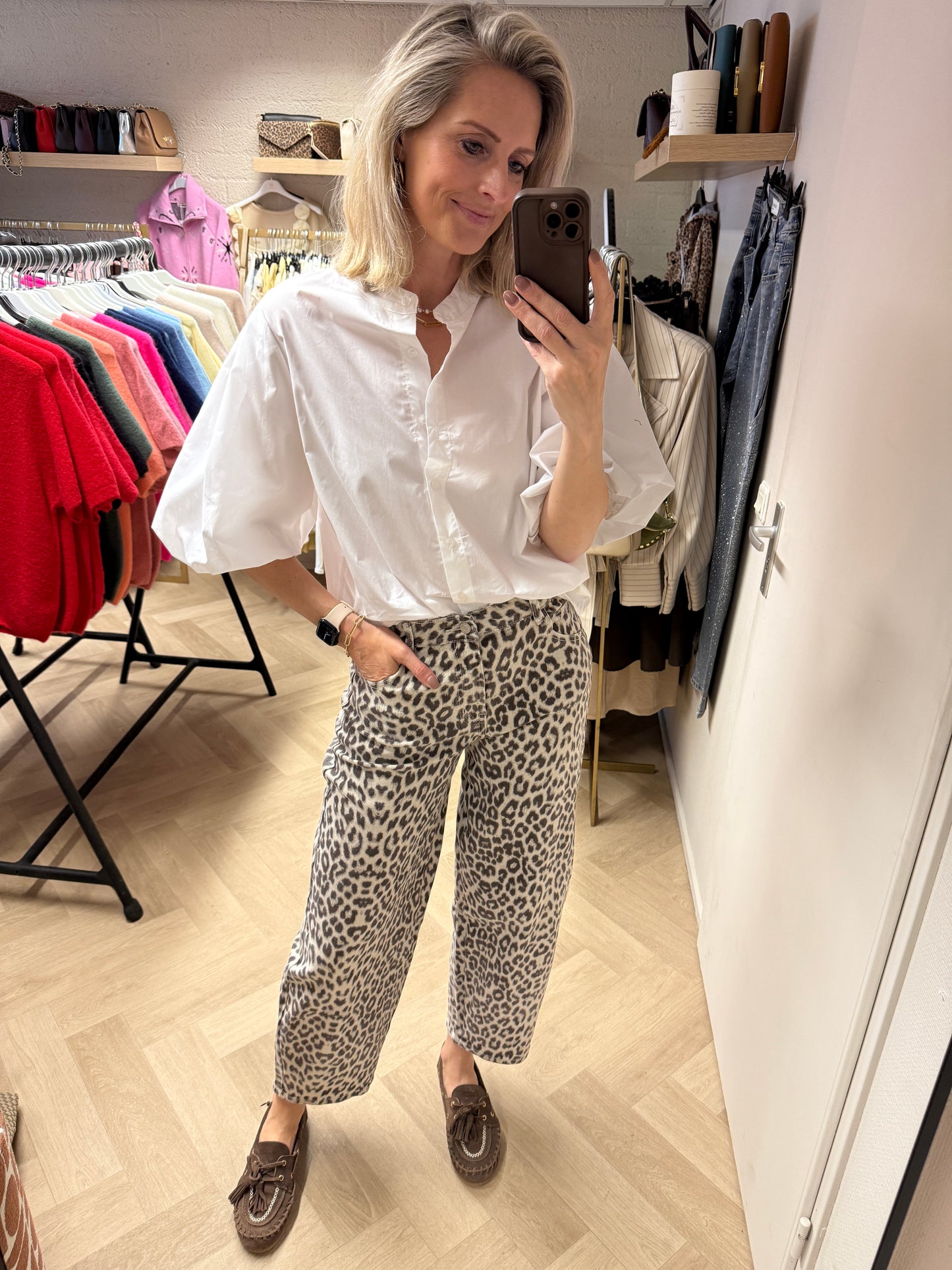 Blouse Fenna KM Pofmouw Wit