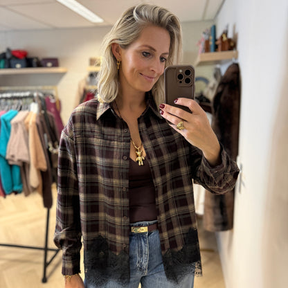 Blouse Daisy Ruit Kant Bordeaux