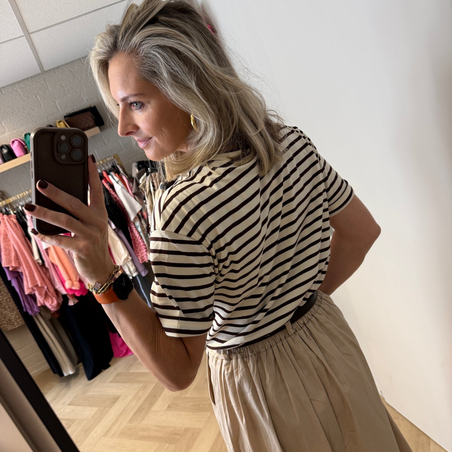 T-shirt Emma Katoen Streep Choco