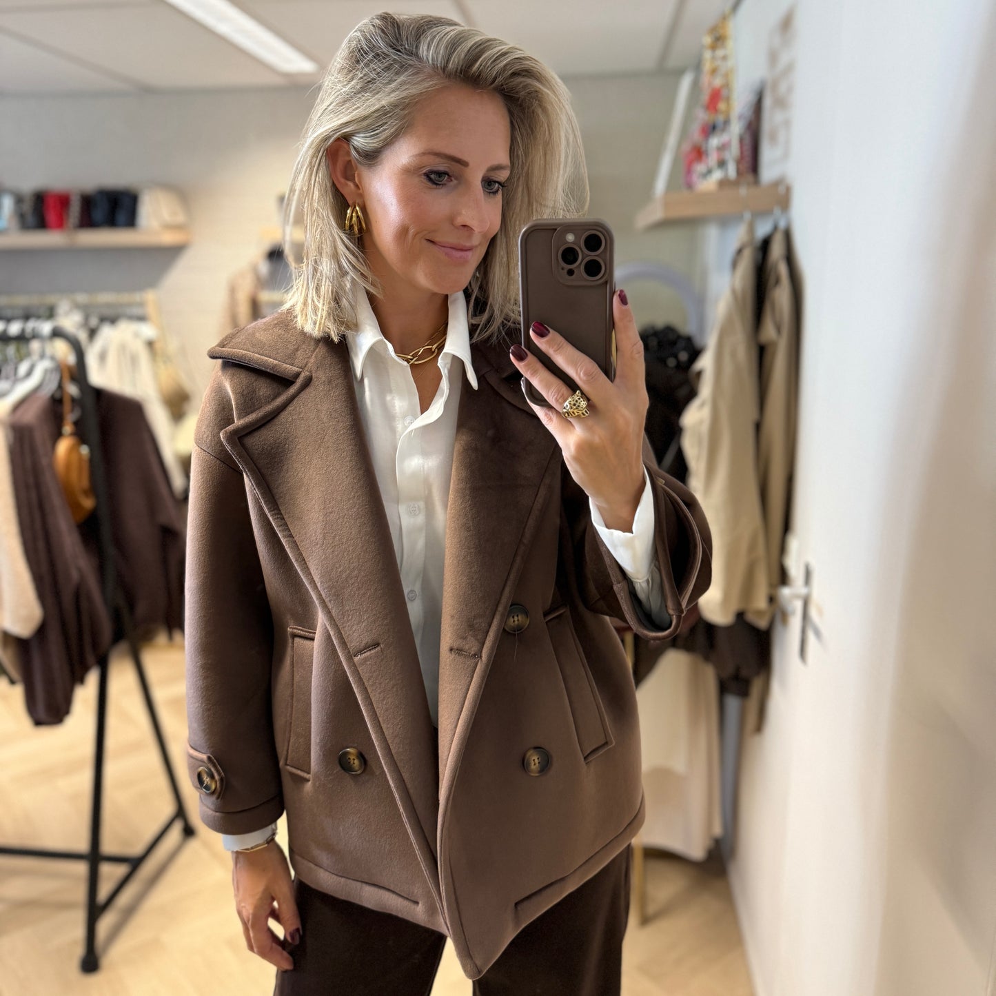 Jas Beryl Trench Velvet Choco