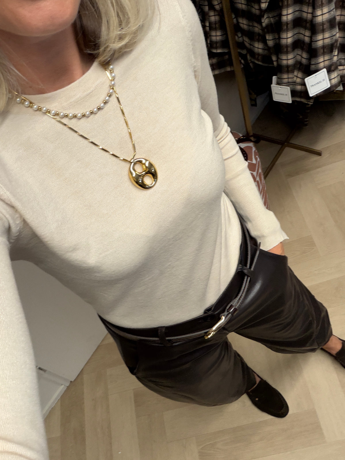 Trui Willie Rib Knoopjes Mouw Beige