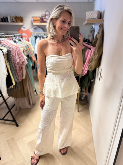 Co Ord Set Broderie Marije Offwhite