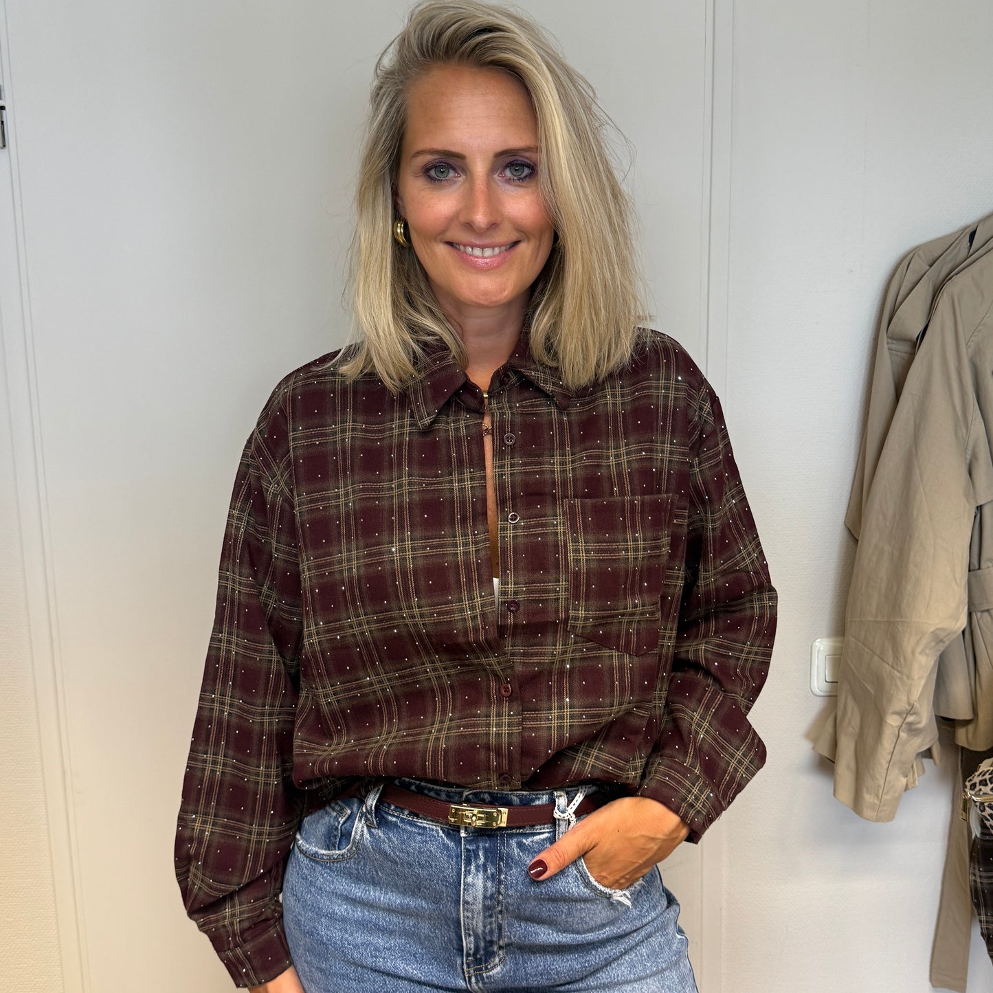 Blouse Janet Ruit Strass Bordeaux