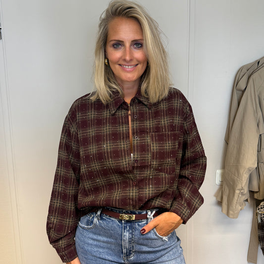 Blouse Janet Ruit Strass Bordeaux
